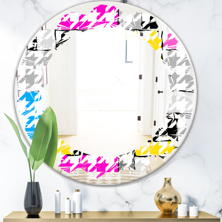 Classic Hounds - Modern Round or Oval Wall Mirror - Leaves