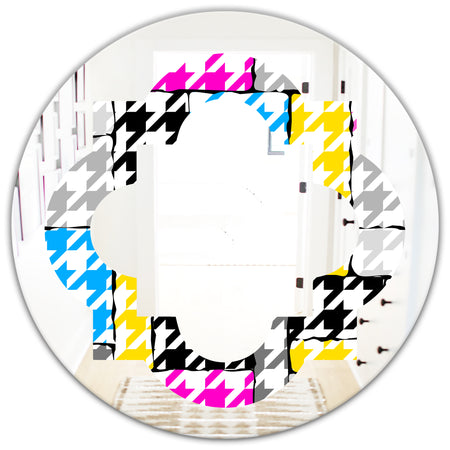 Classic Hounds - Modern Round or Oval Wall Mirror - Quatrefoil