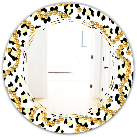 Leopard Fur Safari VI - Modern Round or Oval Wall Mirror - Triple C