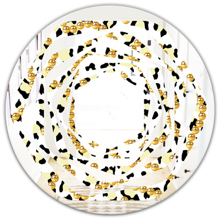 Leopard Fur Safari VI - Modern Round or Oval Wall Mirror - Whirl