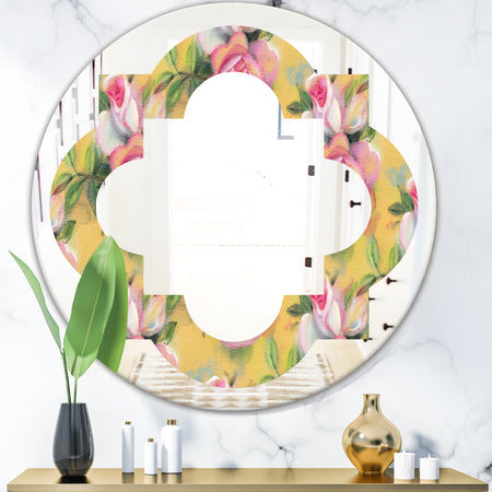Hand - Modern Round or Oval Wall Mirror - Quatrefoil