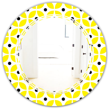 Retro Geometric Design I - Modern Round or Oval Wall Mirror - Triple C