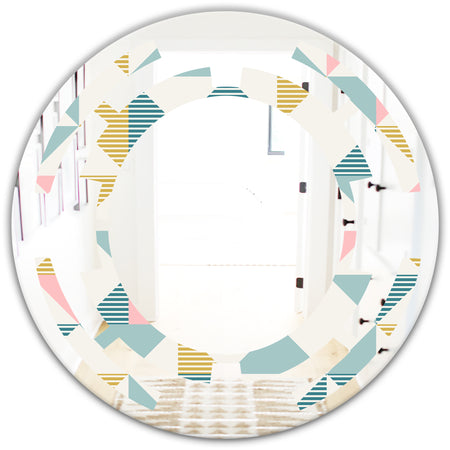 Diamond Retro I - Modern Round or Oval Wall Mirror - Space