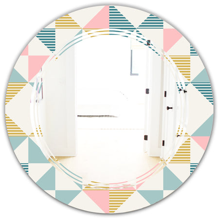 Diamond Retro II - Modern Round or Oval Wall Mirror - Triple C