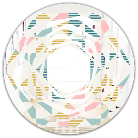 Diamond Retro II - Modern Round or Oval Wall Mirror - Whirl