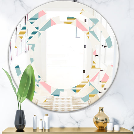 Diamond Retro XI - Modern Round or Oval Wall Mirror - Space