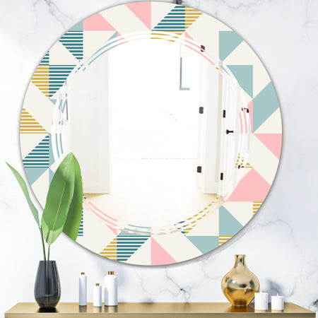 Diamond Retro XI - Modern Round or Oval Wall Mirror - Triple C