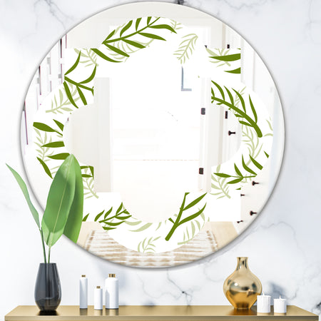 Tropical Botanicals I - Modern Round or Oval Wall Mirror - Quatrefoil