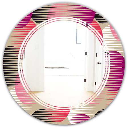 Retro Circular Pattern VIII - Modern Round or Oval Wall Mirror - Triple C