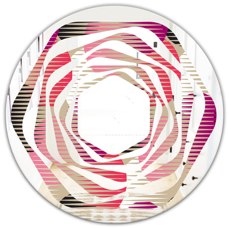 Retro Circular Pattern VIII - Modern Round or Oval Wall Mirror - Whirl