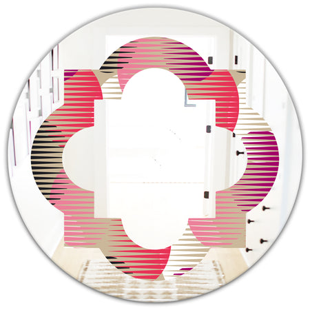 Retro Circular Pattern VIII - Modern Round or Oval Wall Mirror - Quatrefoil