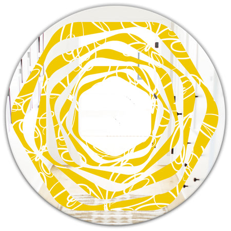 Butterflies hand drawn color pattern - Modern Round or Oval Wall Mirror - Whirl