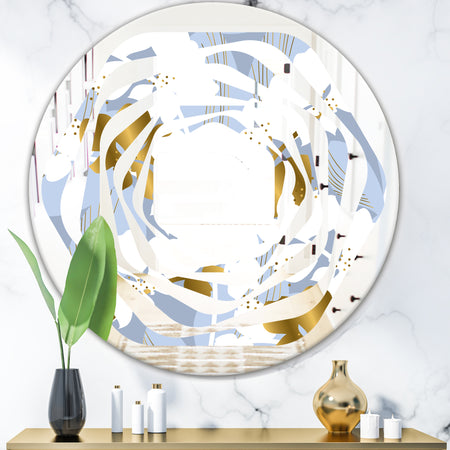 Orchid blossom color pattern - Modern Round or Oval Wall Mirror - Whirl