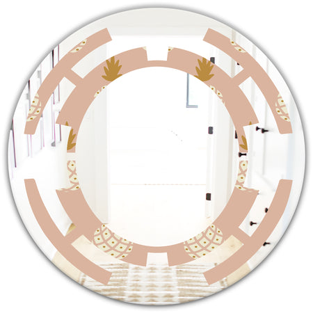 Pineapple Summer Bliss VII - Modern Round or Oval Wall Mirror - Space
