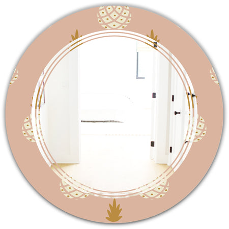 Pineapple Summer Bliss VII - Modern Round or Oval Wall Mirror - Triple C