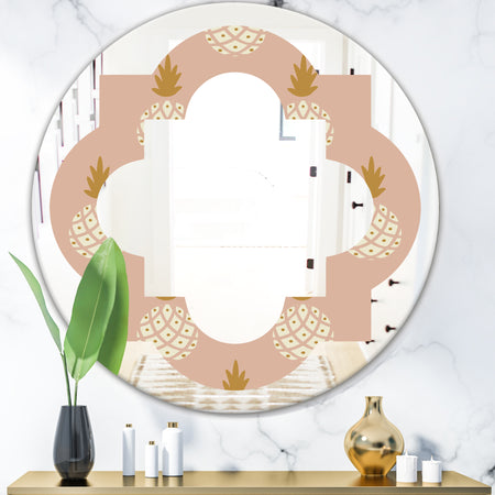 Pineapple Summer Bliss VII - Modern Round or Oval Wall Mirror - Quatrefoil
