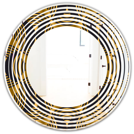 Art Deco style modern pattern - Modern Round or Oval Wall Mirror - Wave