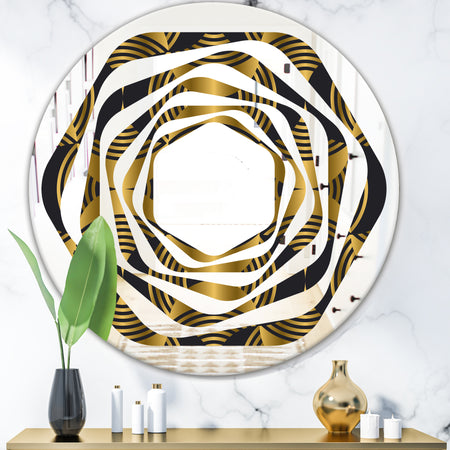 Art Deco style modern pattern - Modern Round or Oval Wall Mirror - Whirl