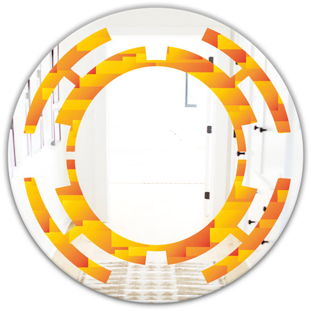 Retro Square Design VIII - Modern Round or Oval Wall Mirror - Space