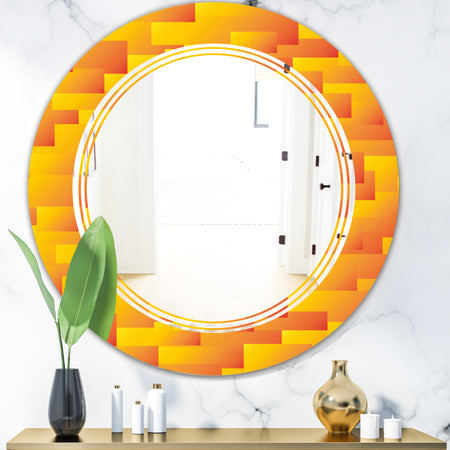 Retro Square Design VIII - Modern Round or Oval Wall Mirror - Triple C