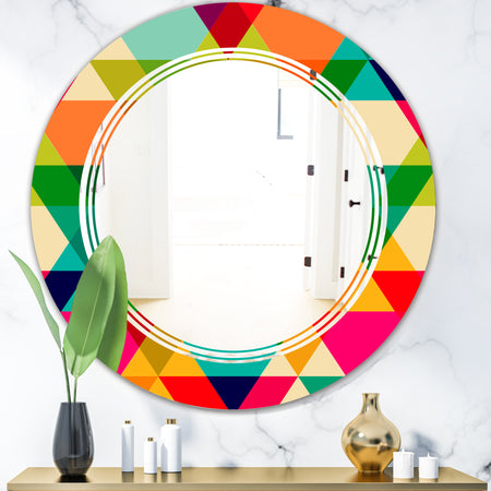 Diamond Retro IX - Modern Round or Oval Wall Mirror - Triple C