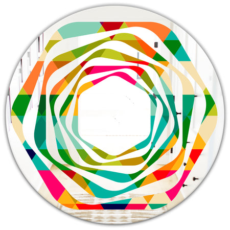 Diamond Retro IX - Modern Round or Oval Wall Mirror - Whirl