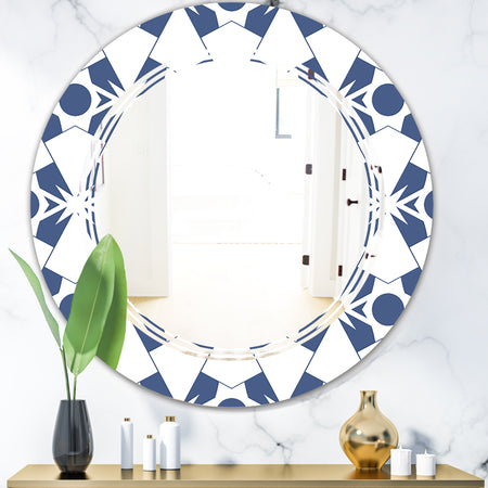Abstract Retro Geometrical Design I - Modern Round or Oval Wall Mirror - Triple C