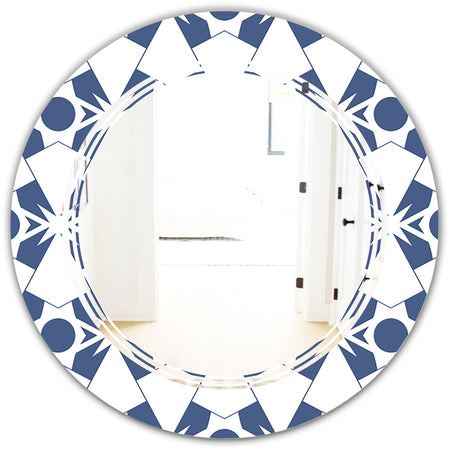 Abstract Retro Geometrical Design I - Modern Round or Oval Wall Mirror - Triple C