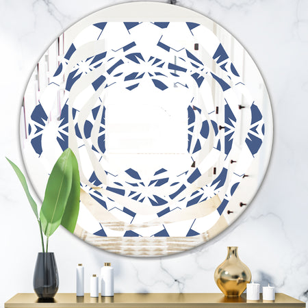 Abstract Retro Geometrical Design I - Modern Round or Oval Wall Mirror - Whirl
