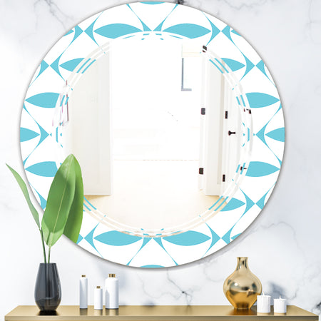 Abstract Retro Geometrical Design III - Modern Round or Oval Wall Mirror - Triple C