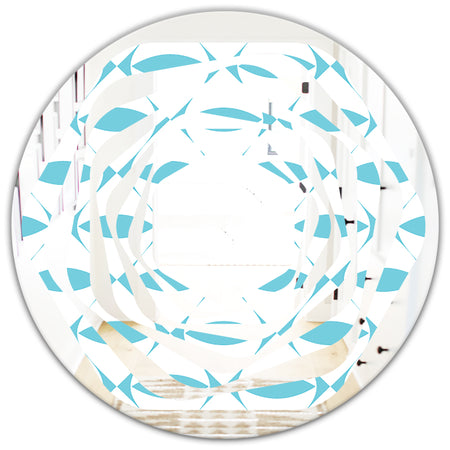 Abstract Retro Geometrical Design III - Modern Round or Oval Wall Mirror - Whirl