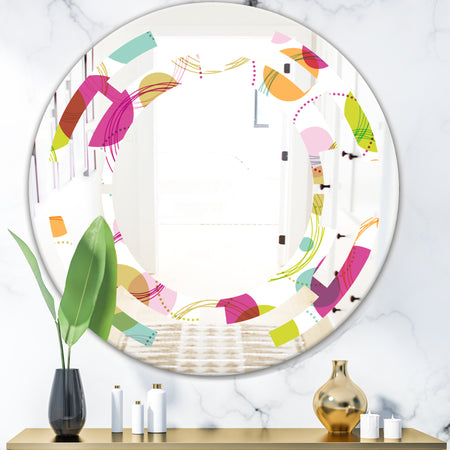 Retro Circular Design II - Modern Round or Oval Wall Mirror - Space