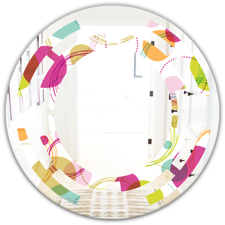 Retro Circular Design II - Modern Round or Oval Wall Mirror - Space