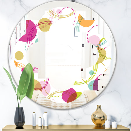 Retro Circular Design II - Modern Round or Oval Wall Mirror - Quatrefoil