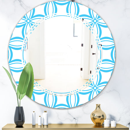 Retro Pattern Abstract Design II - Modern Round or Oval Wall Mirror - Triple C
