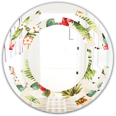 Pineapple Summer Bliss IV - Cottage Round or Oval Wall Mirror - Space