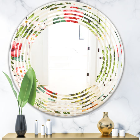 Pineapple Summer Bliss IV - Cottage Round or Oval Wall Mirror - Wave