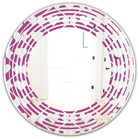 Retro Pattern Abstract Design VIII - Modern Round or Oval Wall Mirror - Wave