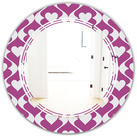 Retro Pattern Abstract Design VIII - Modern Round or Oval Wall Mirror - Triple C