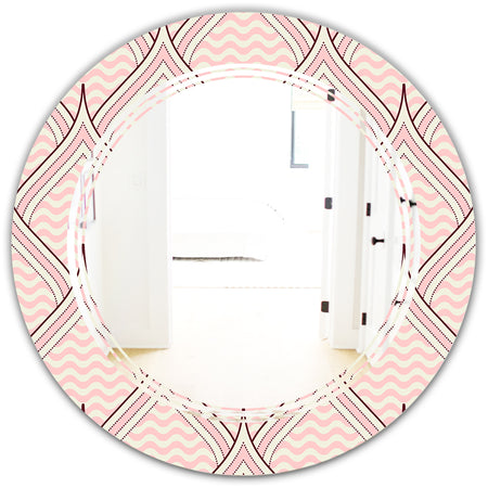 Retro Ornament With Decorative Elements - Modern Round or Oval Wall Mirror - Triple C