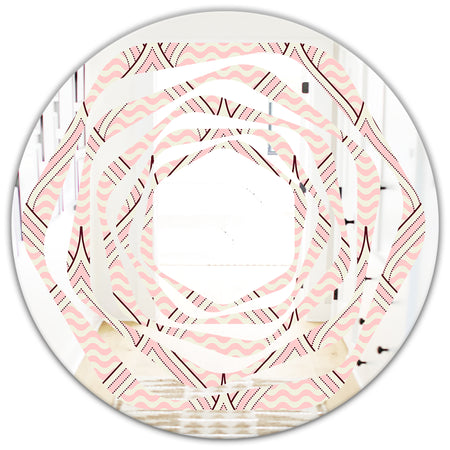Retro Ornament With Decorative Elements - Modern Round or Oval Wall Mirror - Whirl