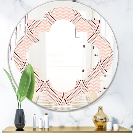 Retro Ornament With Decorative Elements - Modern Round or Oval Wall Mirror - Quatrefoil
