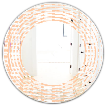 Retro Abstract Lines Pattern - Modern Round or Oval Wall Mirror - Wave