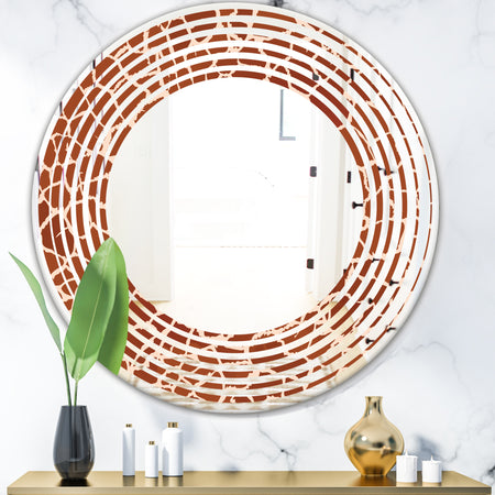 Leopard Fur Safari I - Modern Round or Oval Wall Mirror - Wave