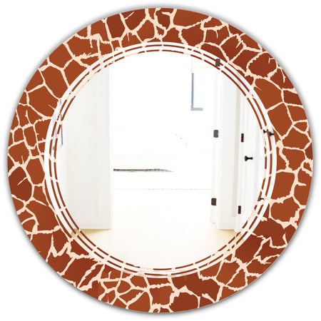 Leopard Fur Safari I - Modern Round or Oval Wall Mirror - Triple C