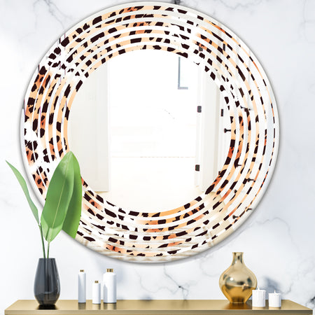 Leopard Fur Safari II - Modern Round or Oval Wall Mirror - Wave