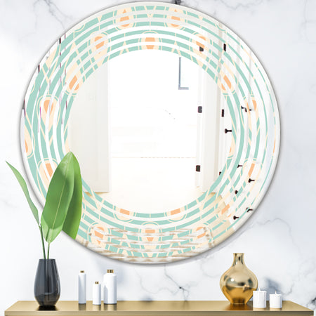 Retro Ornamental Design VIII - Modern Round or Oval Wall Mirror - Wave