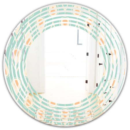Retro Ornamental Design VIII - Modern Round or Oval Wall Mirror - Wave