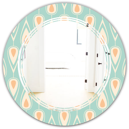 Retro Ornamental Design VIII - Modern Round or Oval Wall Mirror - Triple C