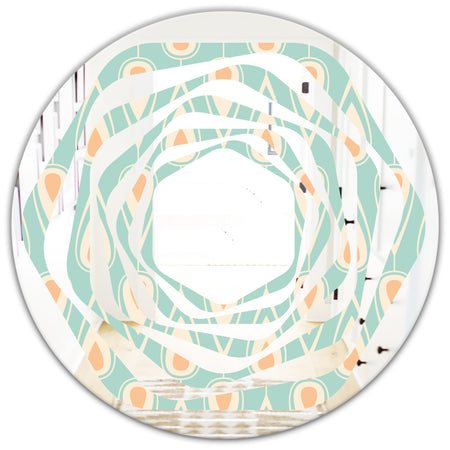 Retro Ornamental Design VIII - Modern Round or Oval Wall Mirror - Whirl